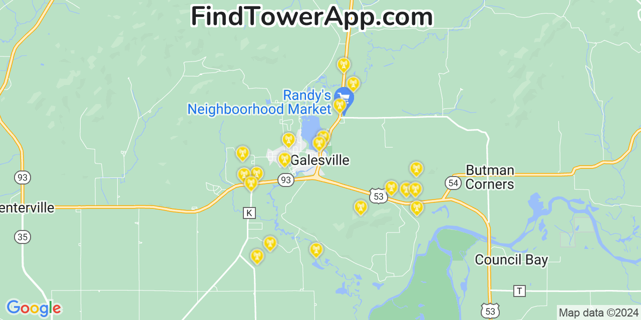 T-Mobile 4G/5G cell tower coverage map Galesville, Wisconsin