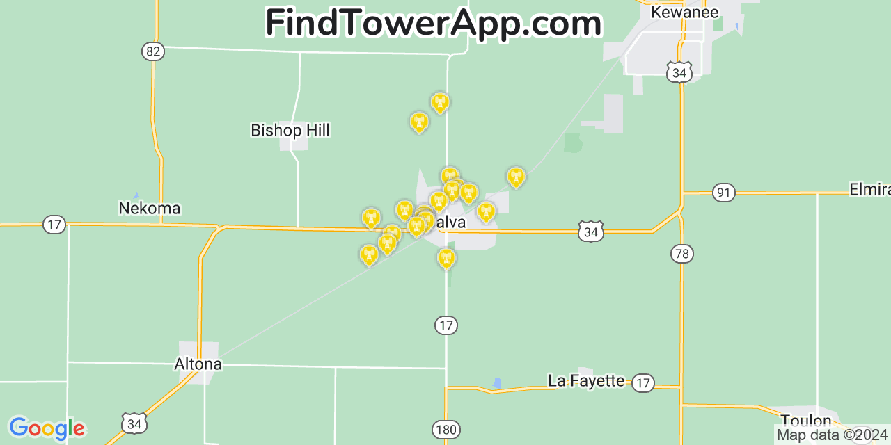 T-Mobile 4G/5G cell tower coverage map Galva, Illinois