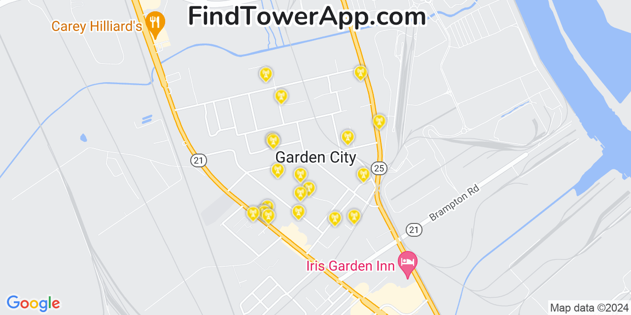 T-Mobile 4G/5G cell tower coverage map Garden City, Georgia