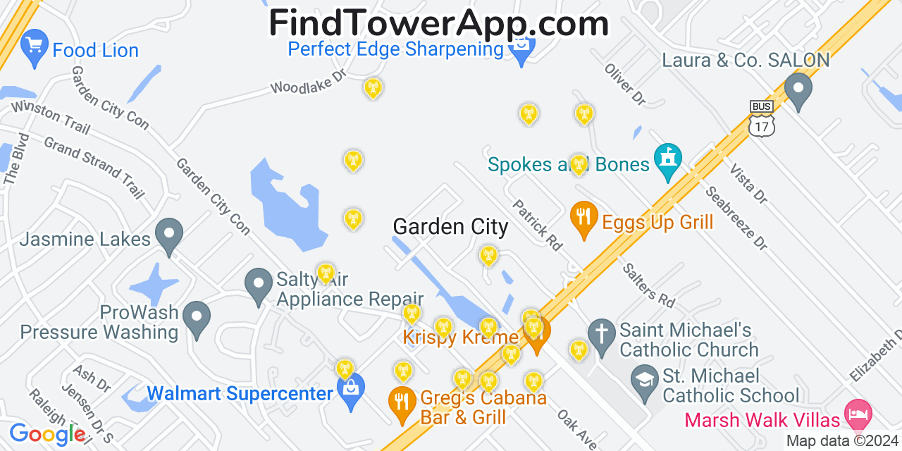 T-Mobile 4G/5G cell tower coverage map Garden City, South Carolina