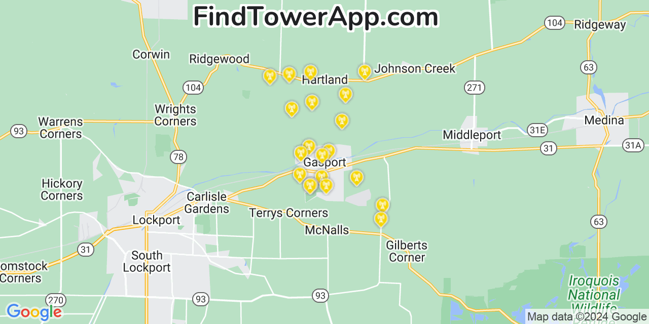 T-Mobile 4G/5G cell tower coverage map Gasport, New York