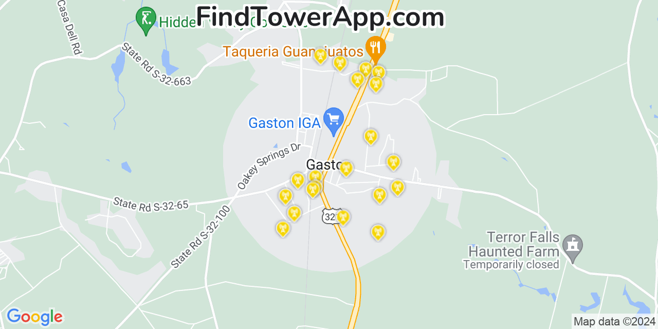 T-Mobile 4G/5G cell tower coverage map Gaston, South Carolina