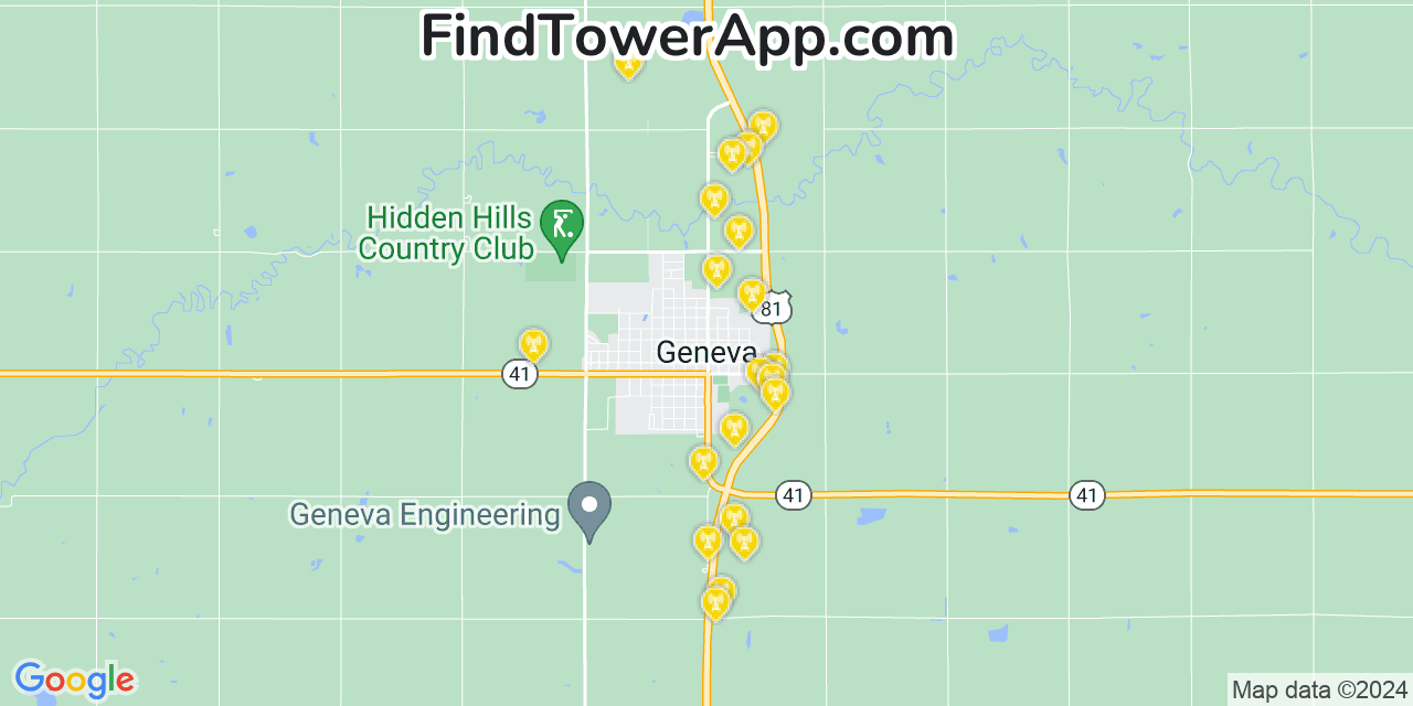 T-Mobile 4G/5G cell tower coverage map Geneva, Nebraska