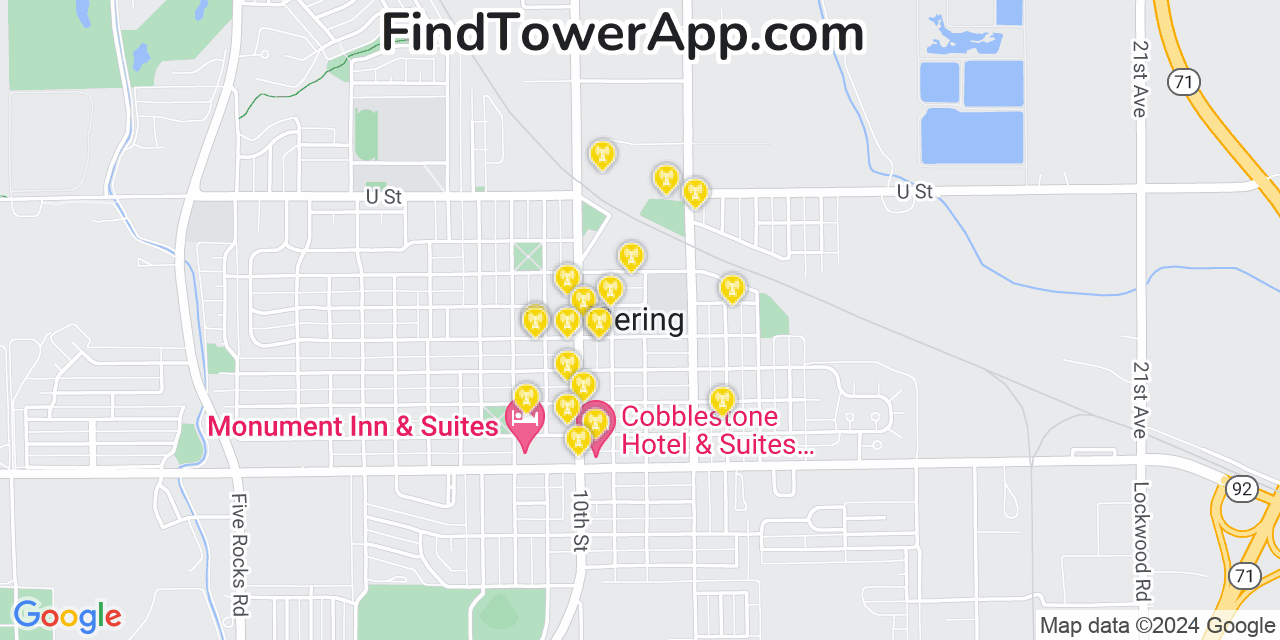 T-Mobile 4G/5G cell tower coverage map Gering, Nebraska