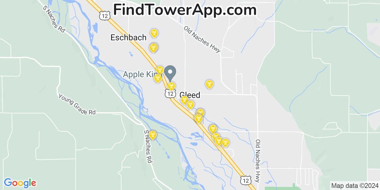 T-Mobile 4G/5G cell tower coverage map Gleed, Washington