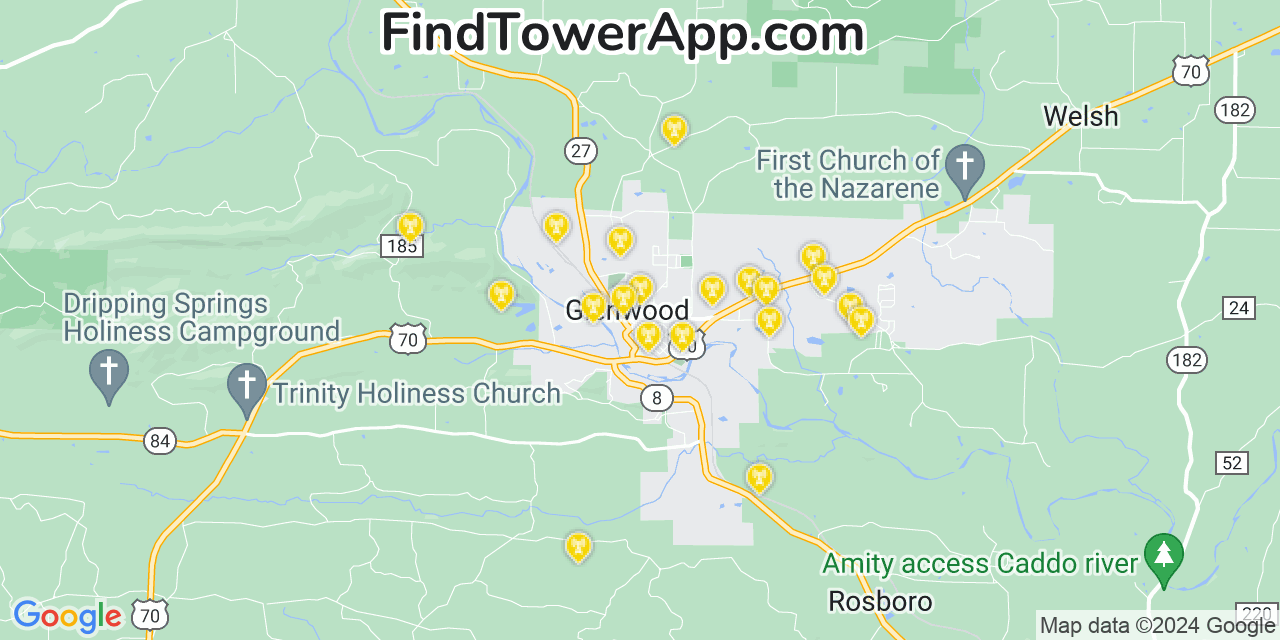 T-Mobile 4G/5G cell tower coverage map Glenwood, Arkansas