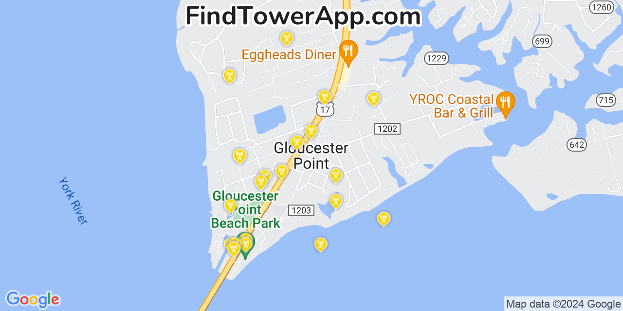 T-Mobile 4G/5G cell tower coverage map Gloucester Point, Virginia