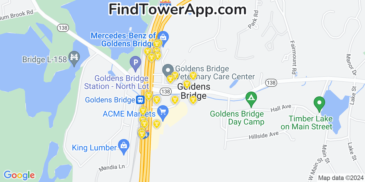 T-Mobile 4G/5G cell tower coverage map Goldens Bridge, New York