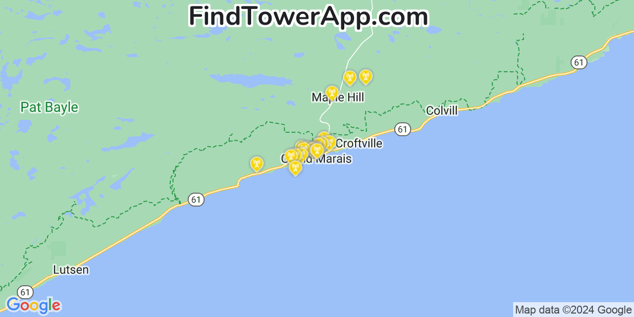 T-Mobile 4G/5G cell tower coverage map Grand Marais, Minnesota