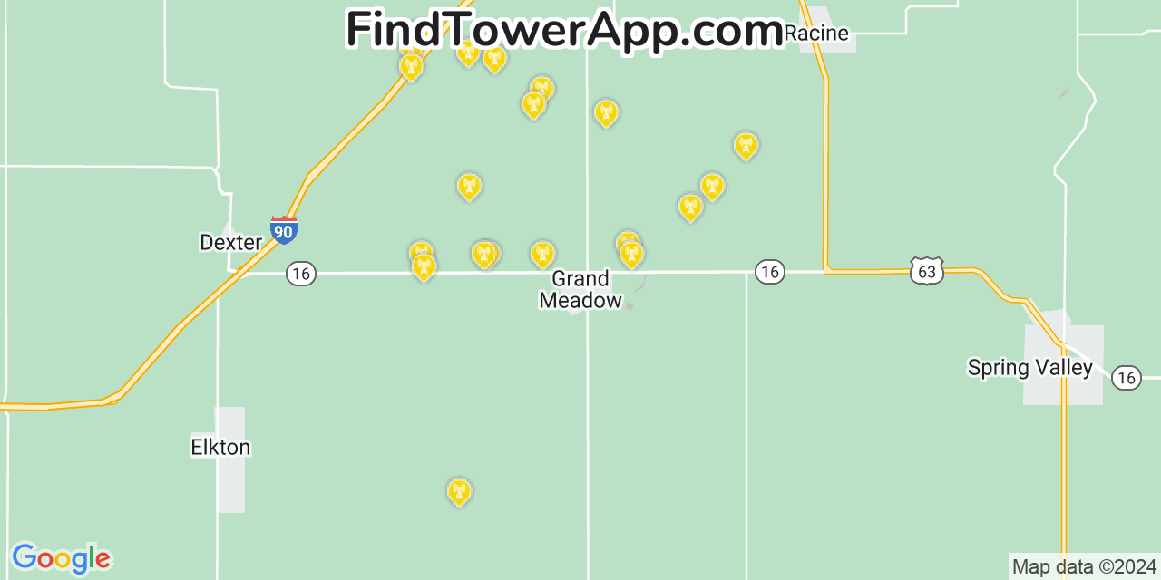 T-Mobile 4G/5G cell tower coverage map Grand Meadow, Minnesota