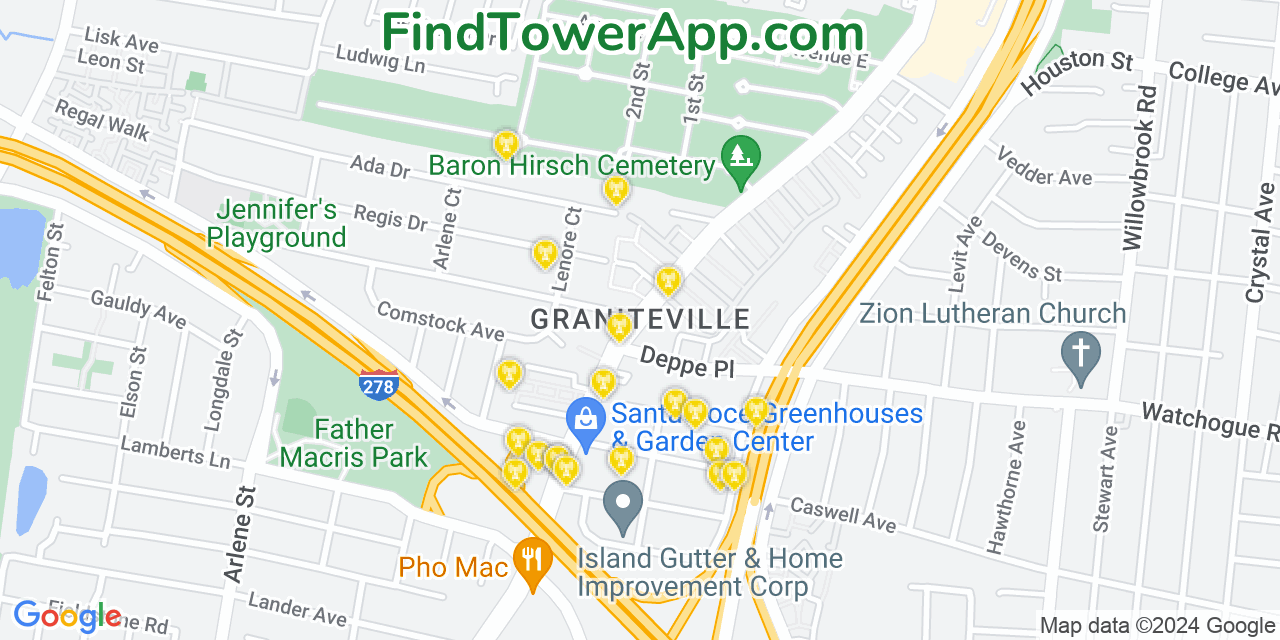 AT&T 4G/5G cell tower coverage map Graniteville, New York