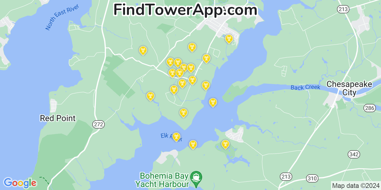 T-Mobile 4G/5G cell tower coverage map Green Haven, Maryland