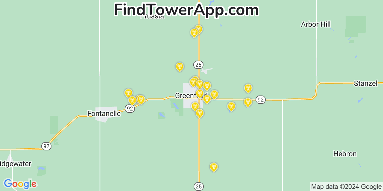 T-Mobile 4G/5G cell tower coverage map Greenfield, Iowa