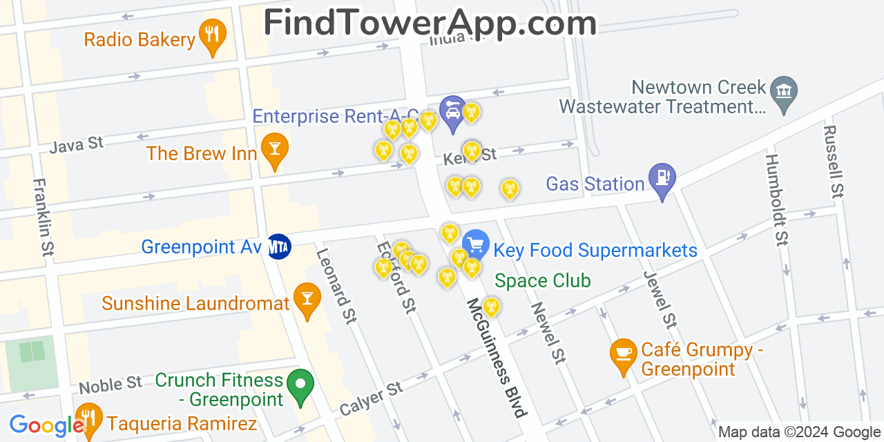 T-Mobile 4G/5G cell tower coverage map Greenpoint, New York