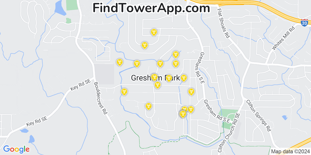 T-Mobile 4G/5G cell tower coverage map Gresham Park, Georgia