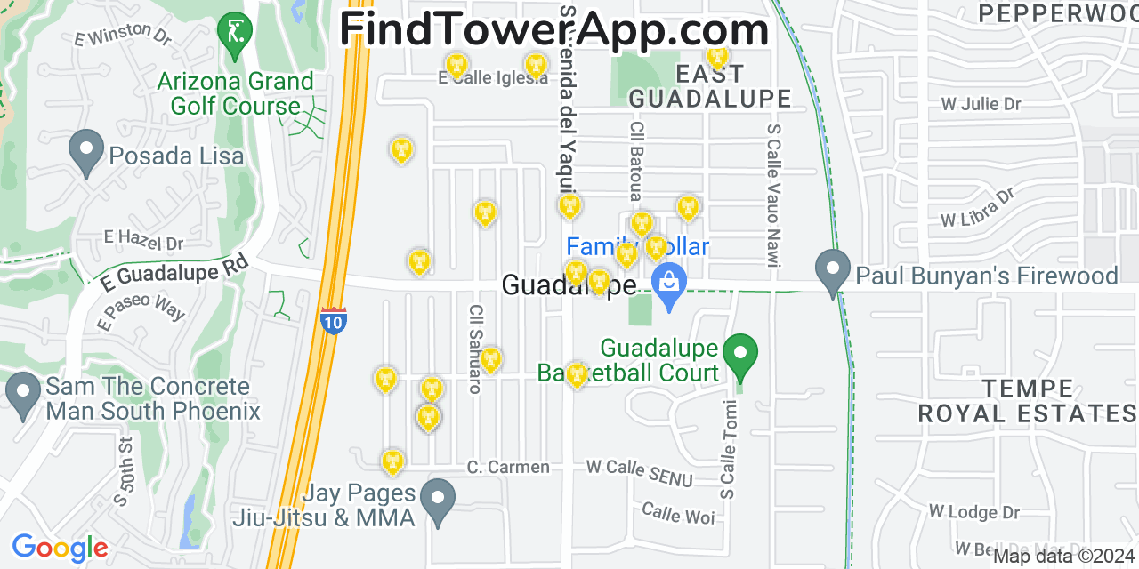 T-Mobile 4G/5G cell tower coverage map Guadalupe, Arizona