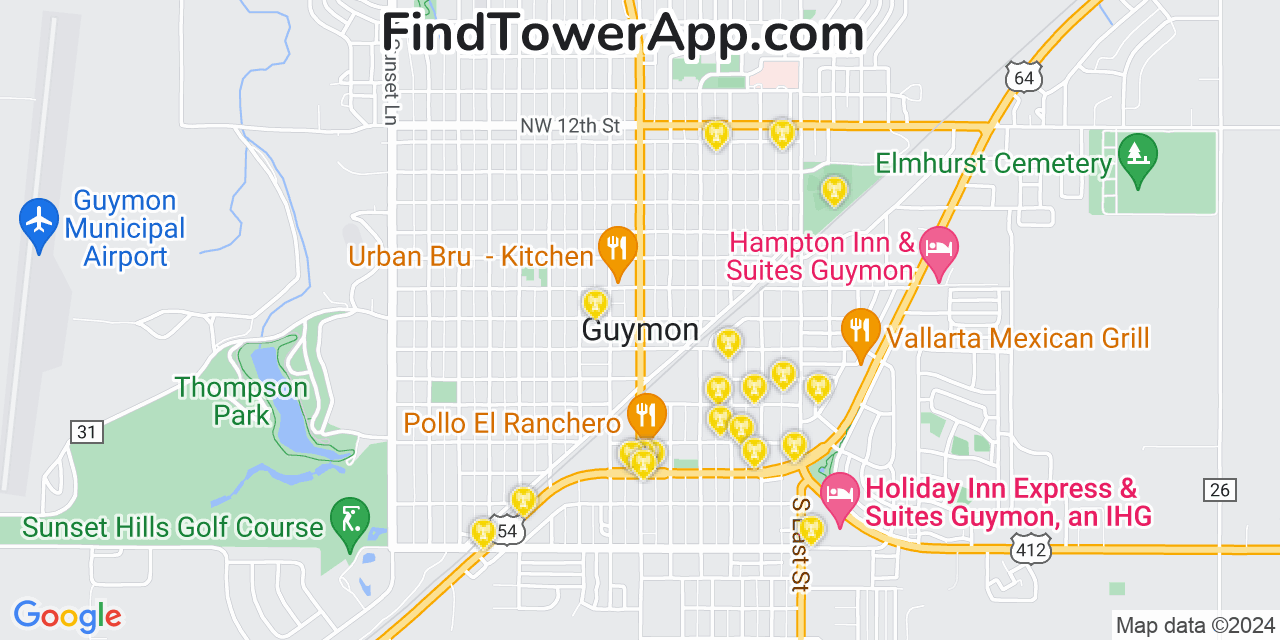 T-Mobile 4G/5G cell tower coverage map Guymon, Oklahoma