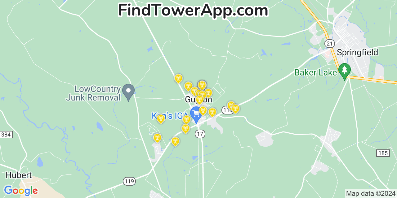 AT&T 4G/5G cell tower coverage map Guyton, Georgia