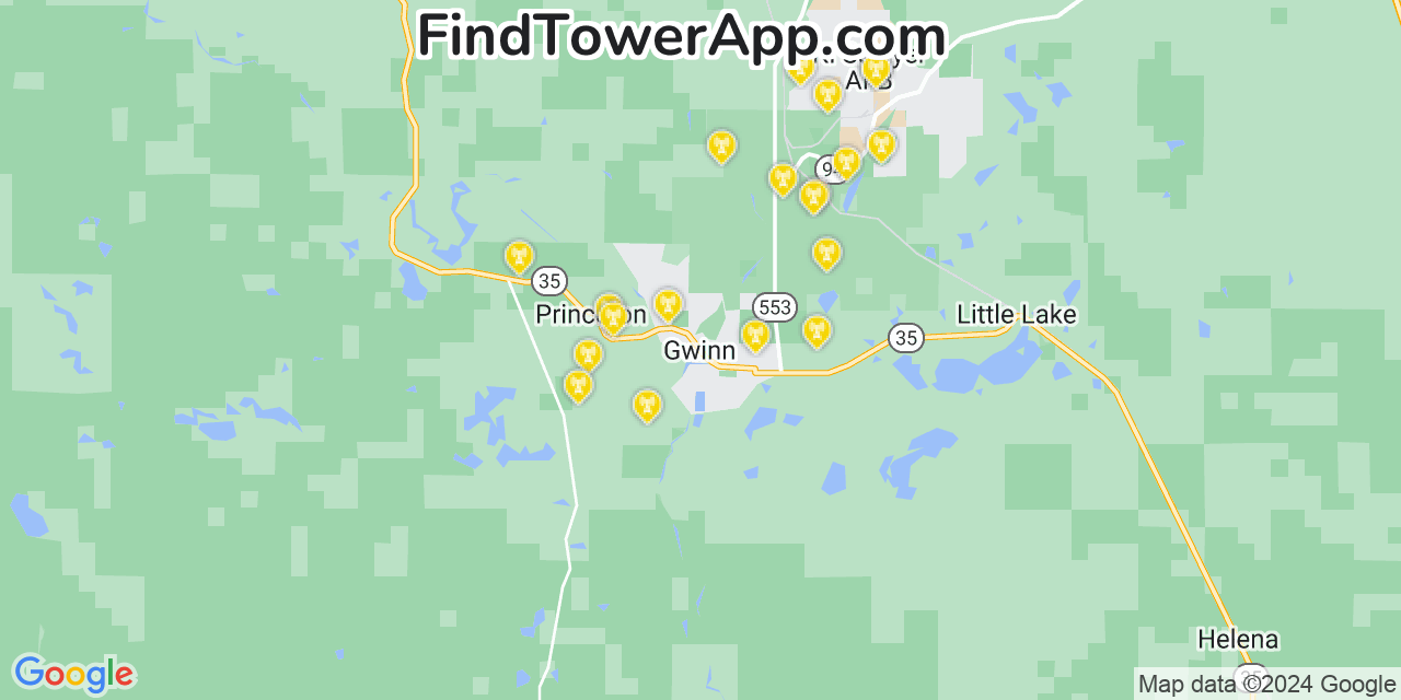 T-Mobile 4G/5G cell tower coverage map Gwinn, Michigan