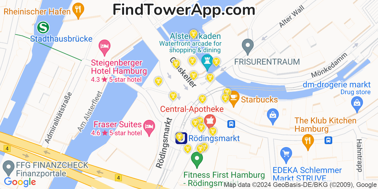 Hamburg (Germany) 4G/5G cell tower coverage map