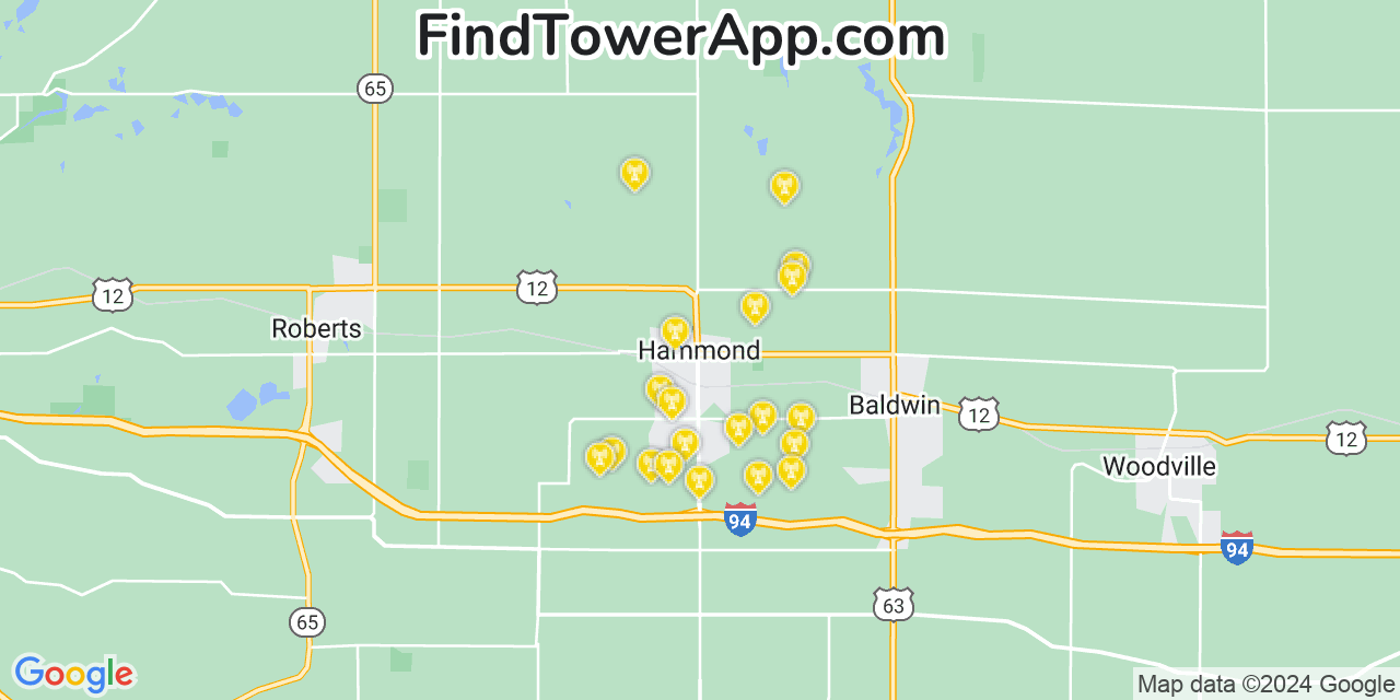 T-Mobile 4G/5G cell tower coverage map Hammond, Wisconsin