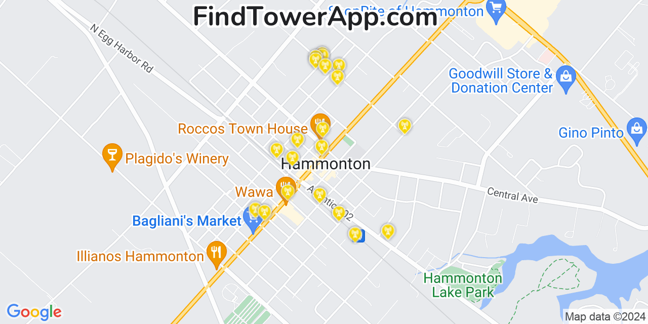 T-Mobile 4G/5G cell tower coverage map Hammonton, New Jersey