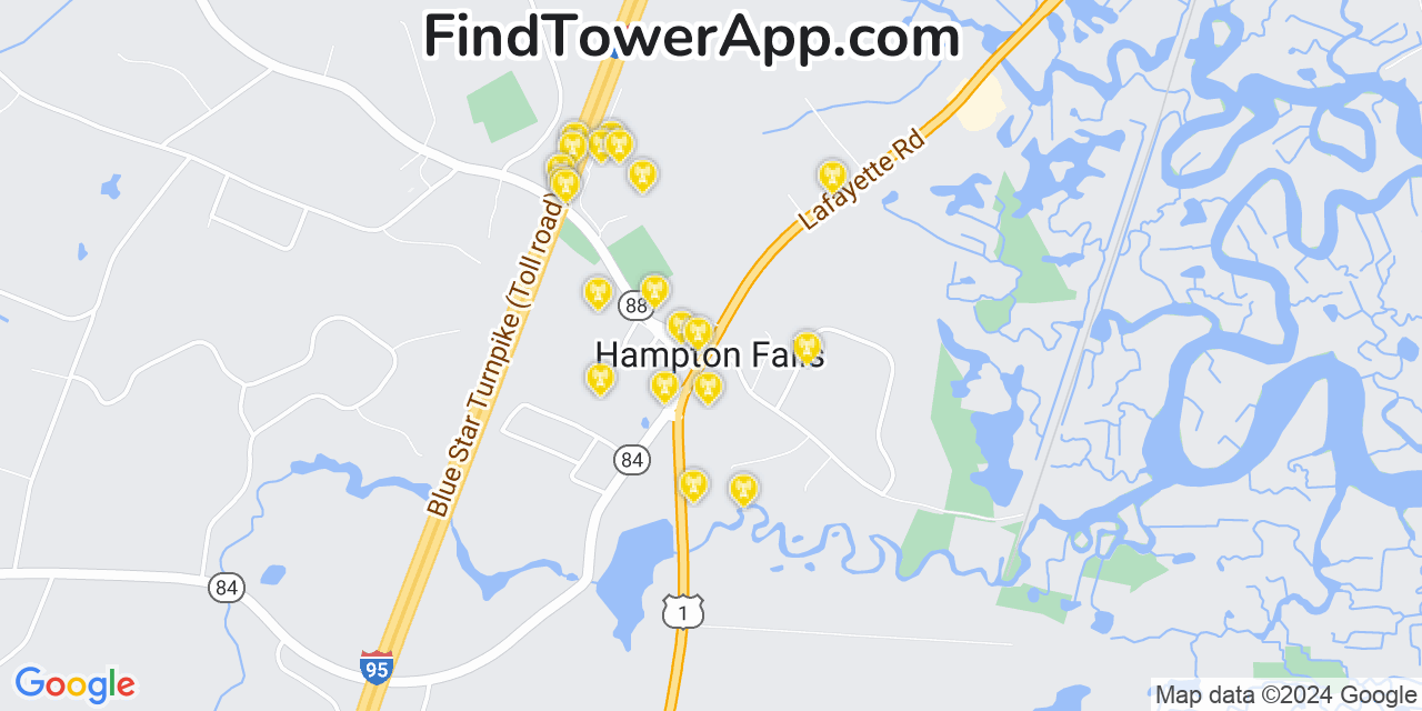 T-Mobile 4G/5G cell tower coverage map Hampton Falls, New Hampshire