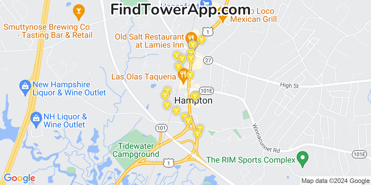 T-Mobile 4G/5G cell tower coverage map Hampton, New Hampshire