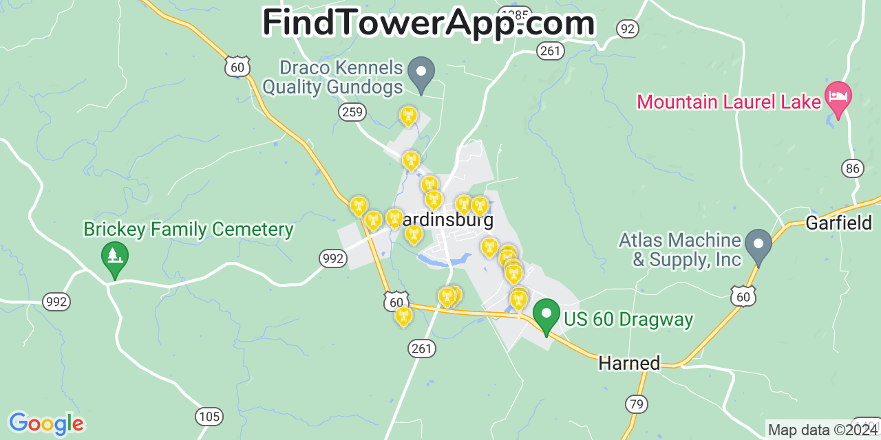 Verizon 4G/5G cell tower coverage map Hardinsburg, Kentucky