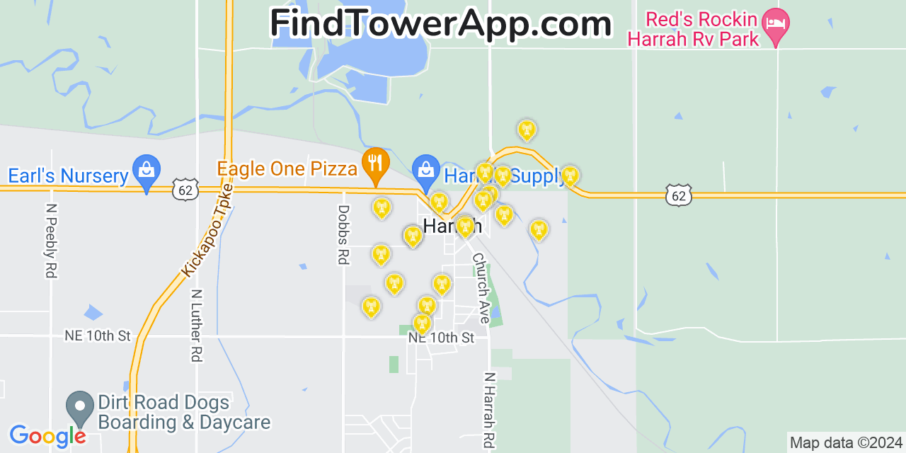 T-Mobile 4G/5G cell tower coverage map Harrah, Oklahoma