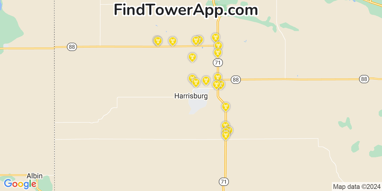 Verizon 4G/5G cell tower coverage map Harrisburg, Nebraska