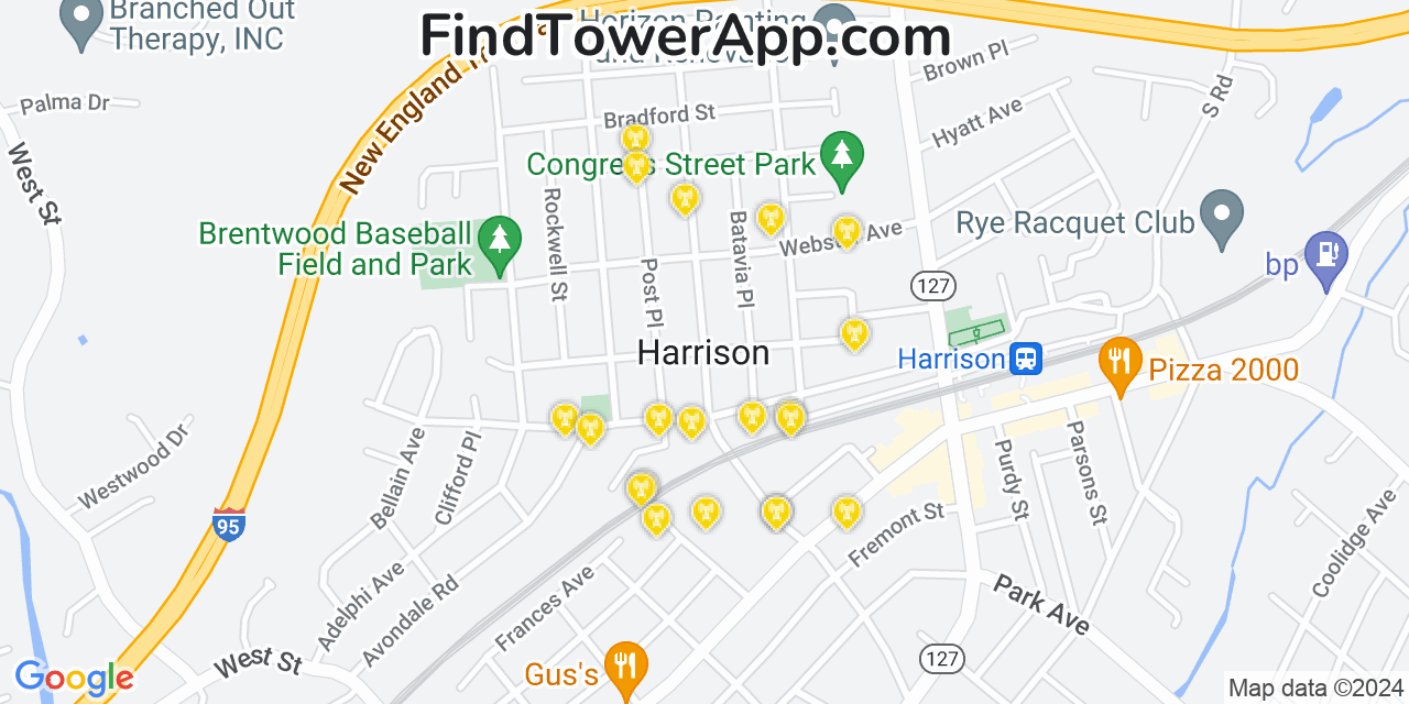 T-Mobile 4G/5G cell tower coverage map Harrison, New York