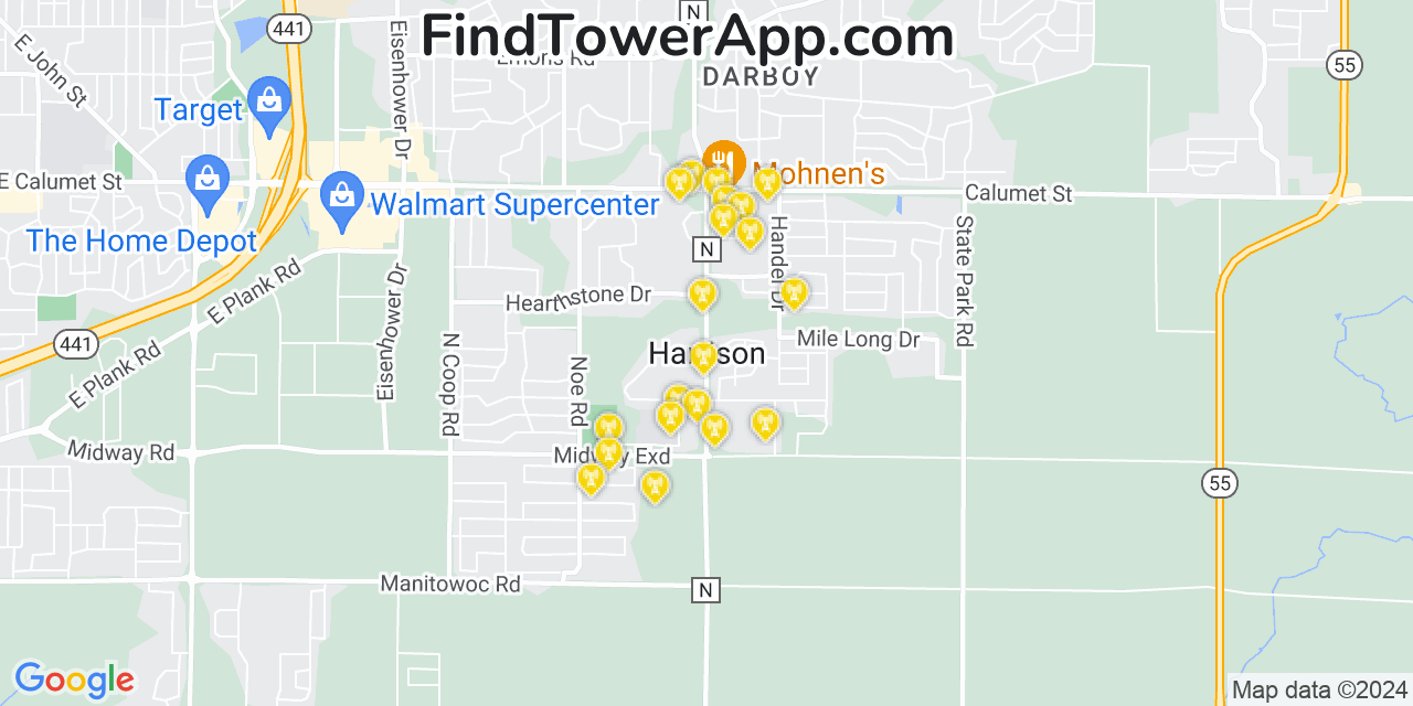 T-Mobile 4G/5G cell tower coverage map Harrison, Wisconsin