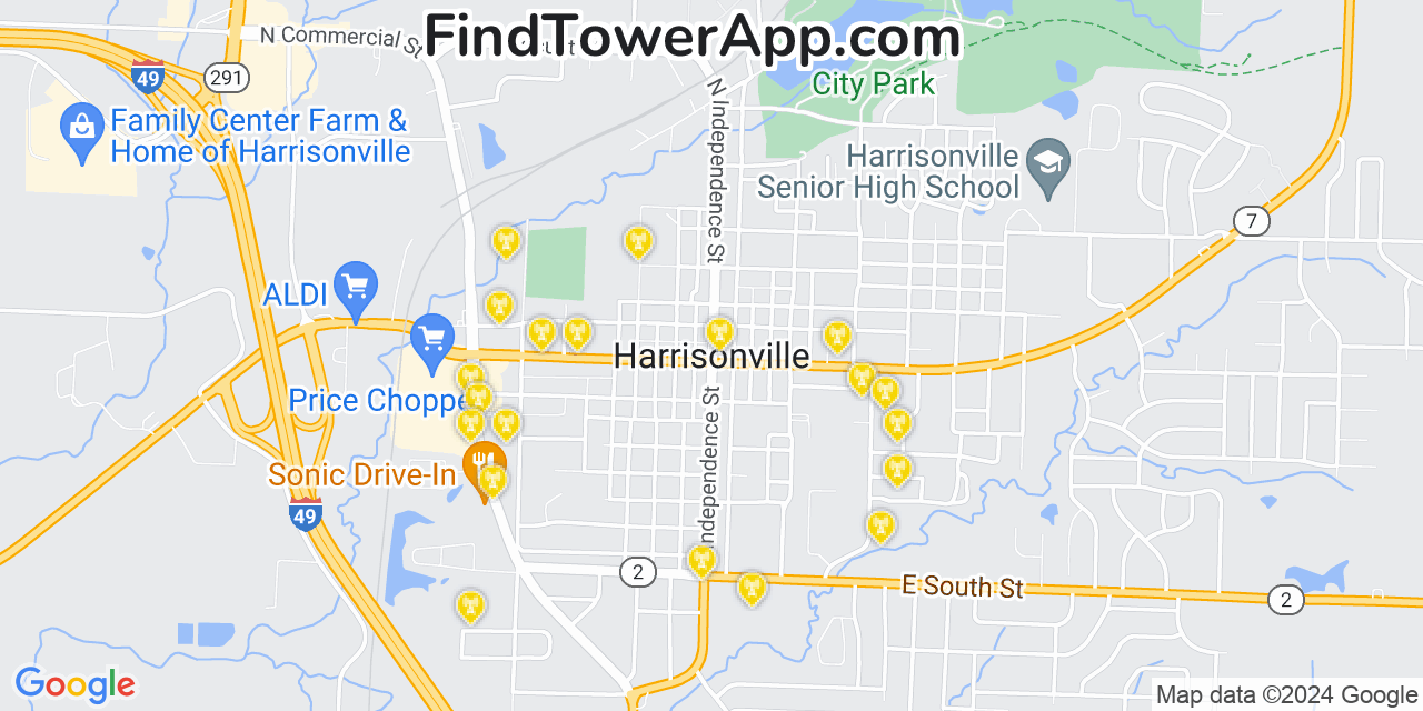 T-Mobile 4G/5G cell tower coverage map Harrisonville, Missouri