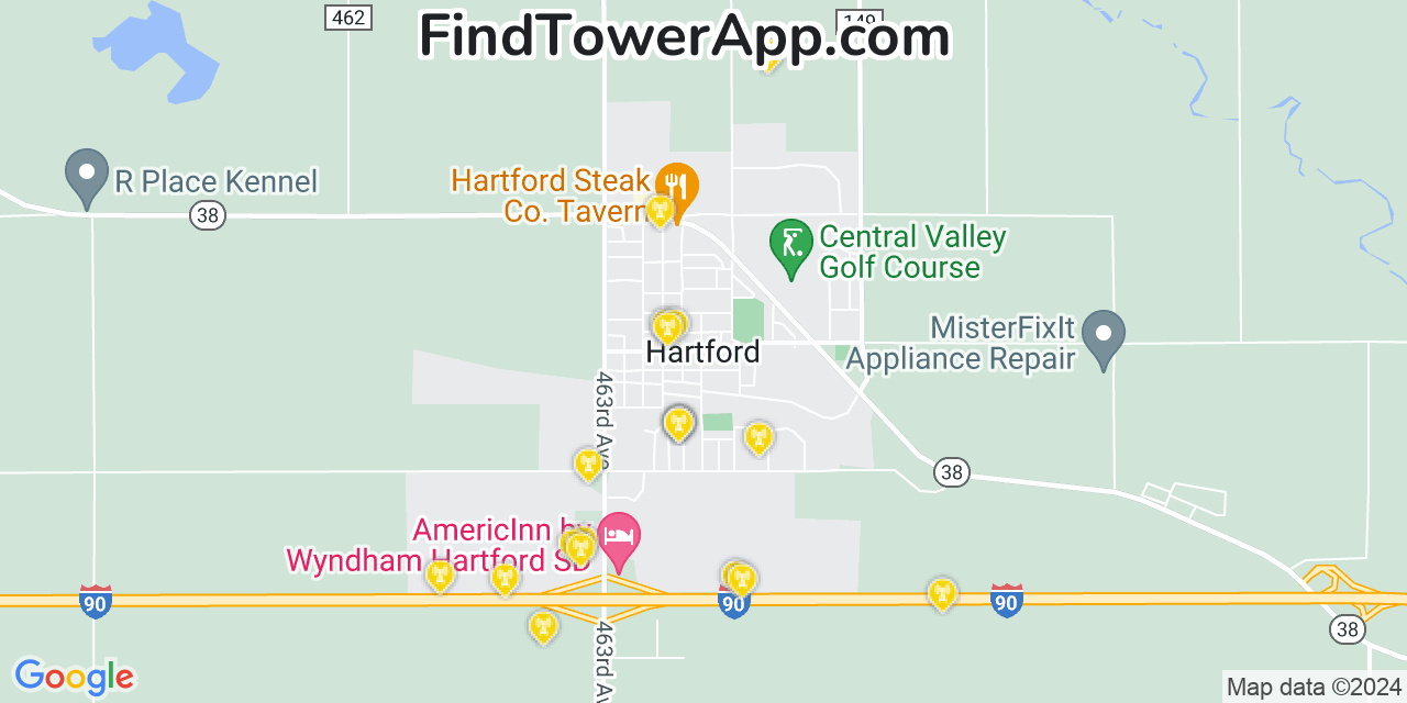 T-Mobile 4G/5G cell tower coverage map Hartford, South Dakota