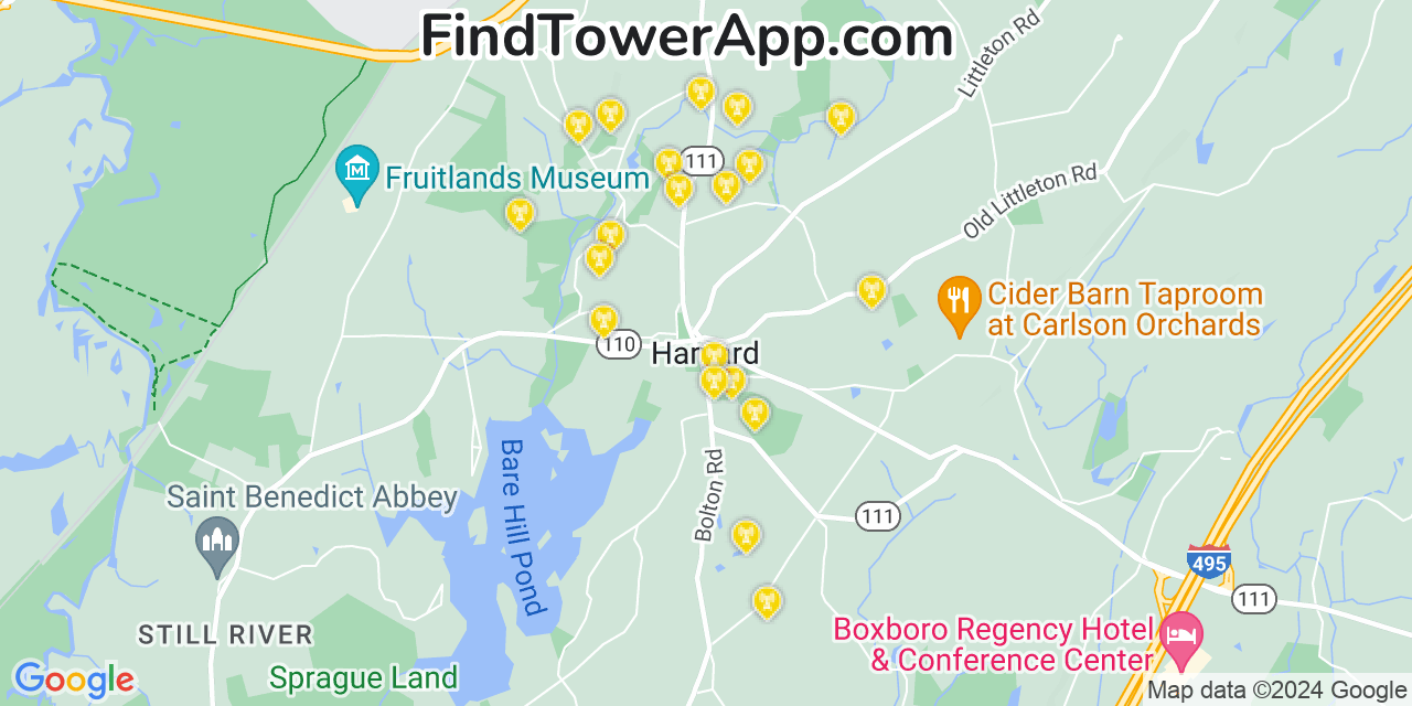 T-Mobile 4G/5G cell tower coverage map Harvard, Massachusetts