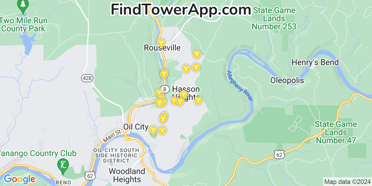 T-Mobile 4G/5G cell tower coverage map Hasson Heights, Pennsylvania