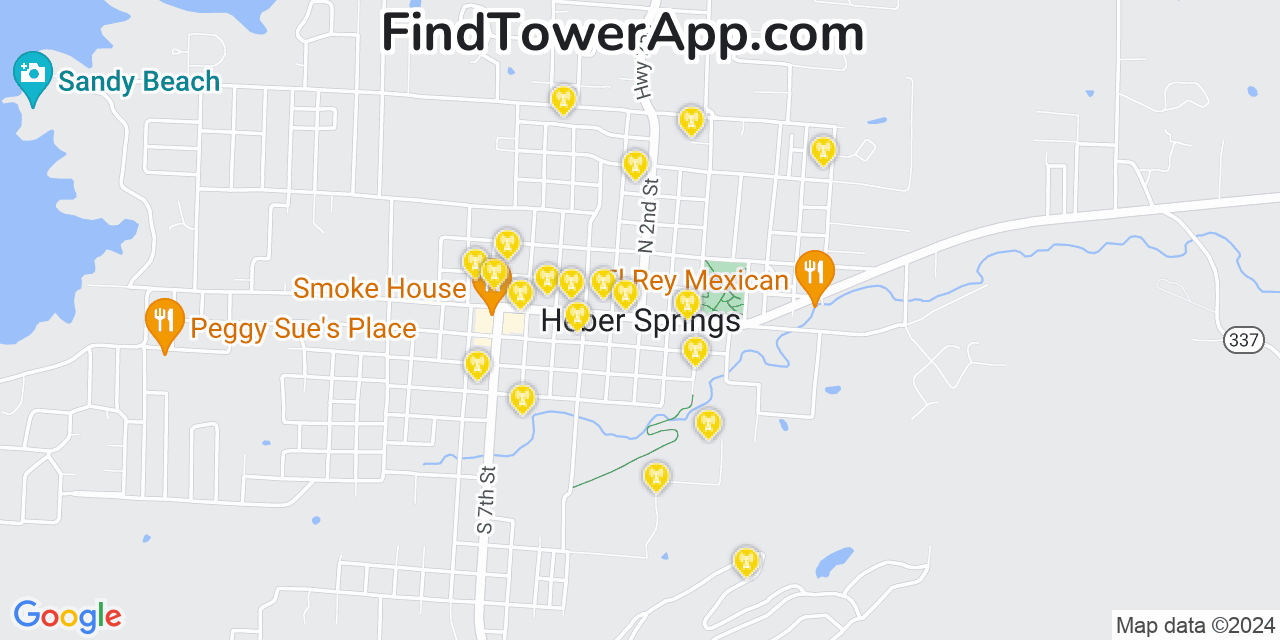 AT&T 4G/5G cell tower coverage map Heber Springs, Arkansas