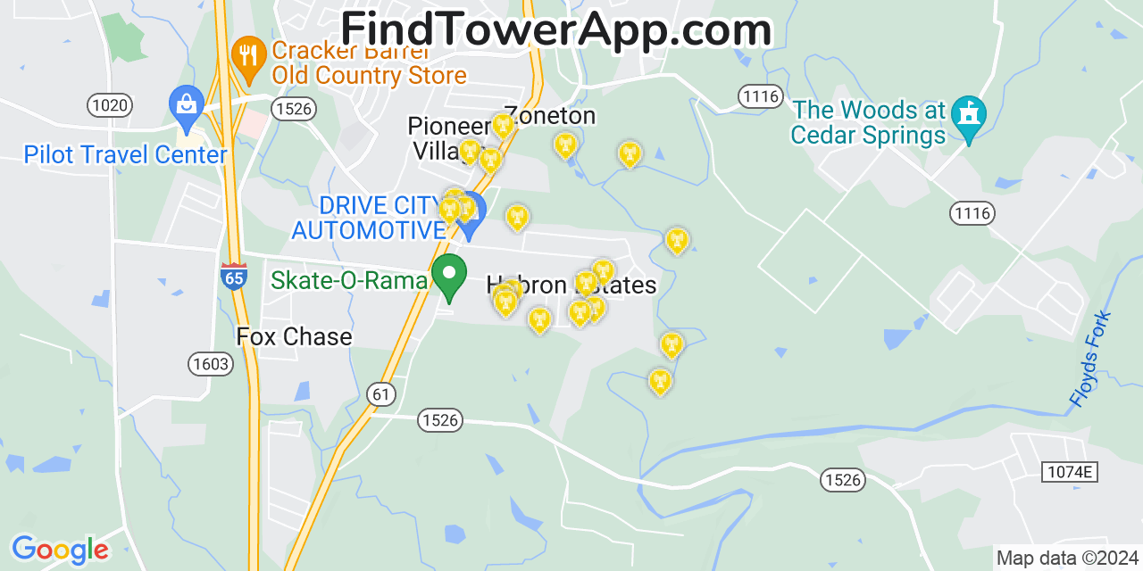 T-Mobile 4G/5G cell tower coverage map Hebron Estates, Kentucky