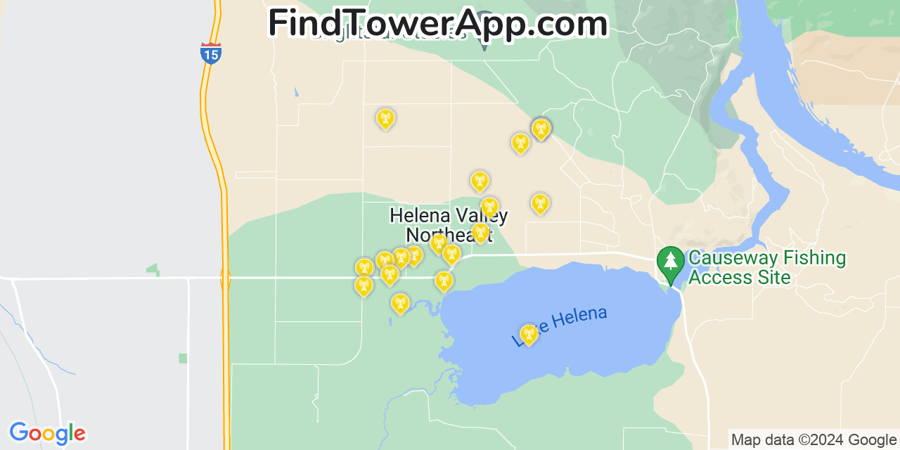 T-Mobile 4G/5G cell tower coverage map Helena Valley Northeast, Montana