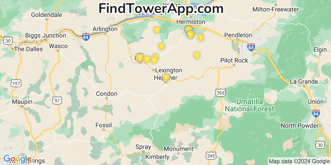 T-Mobile 4G/5G cell tower coverage map Heppner, Oregon