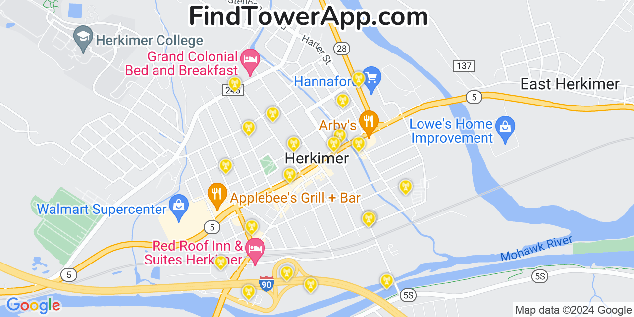 T-Mobile 4G/5G cell tower coverage map Herkimer, New York