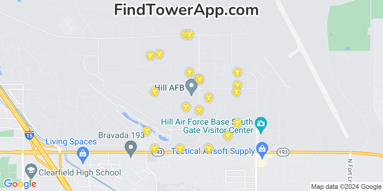 T-Mobile 4G/5G cell tower coverage map Hill Air Force Base, Utah