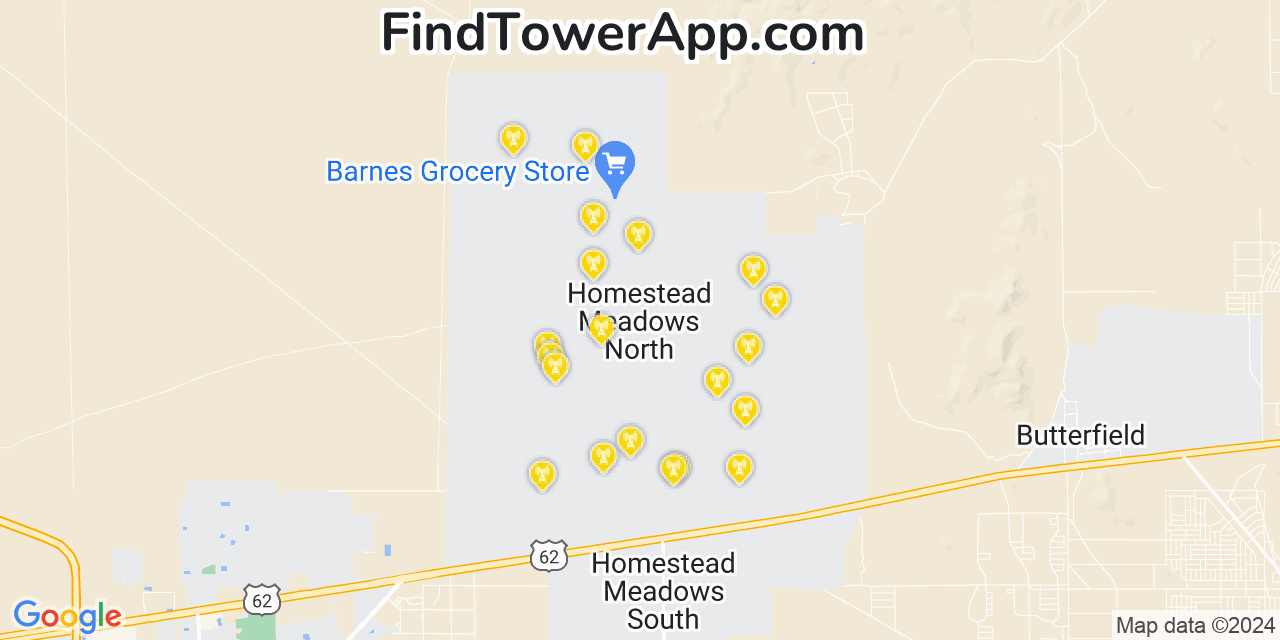 AT&T 4G/5G cell tower coverage map Homestead Meadows North, Texas