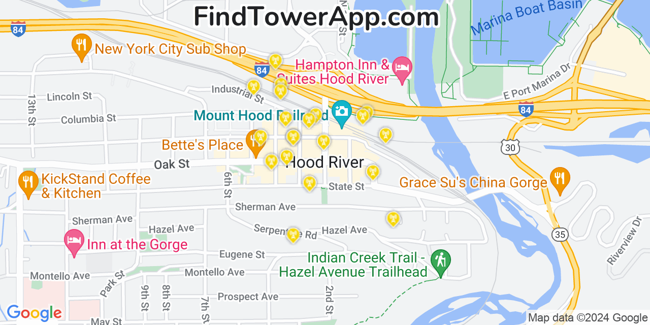 T-mobile 4g 5g Cell Tower Coverage Map Hood River, Oregon 