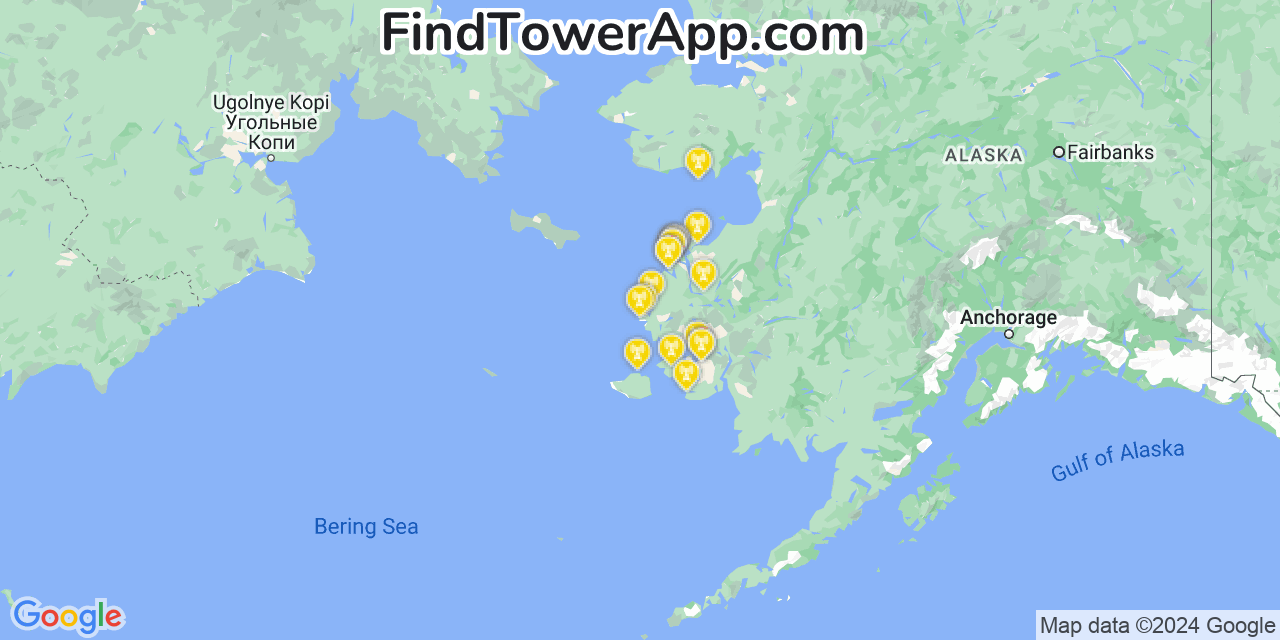 T-Mobile 4G/5G cell tower coverage map Hooper Bay, Alaska