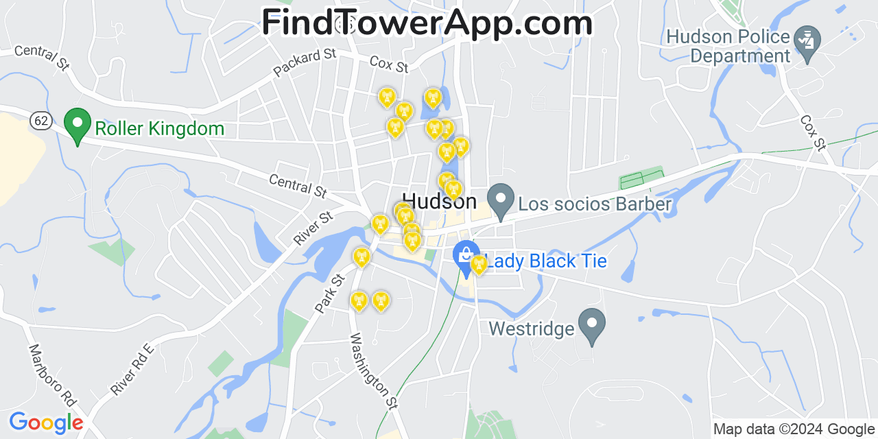 T-Mobile 4G/5G cell tower coverage map Hudson, Massachusetts