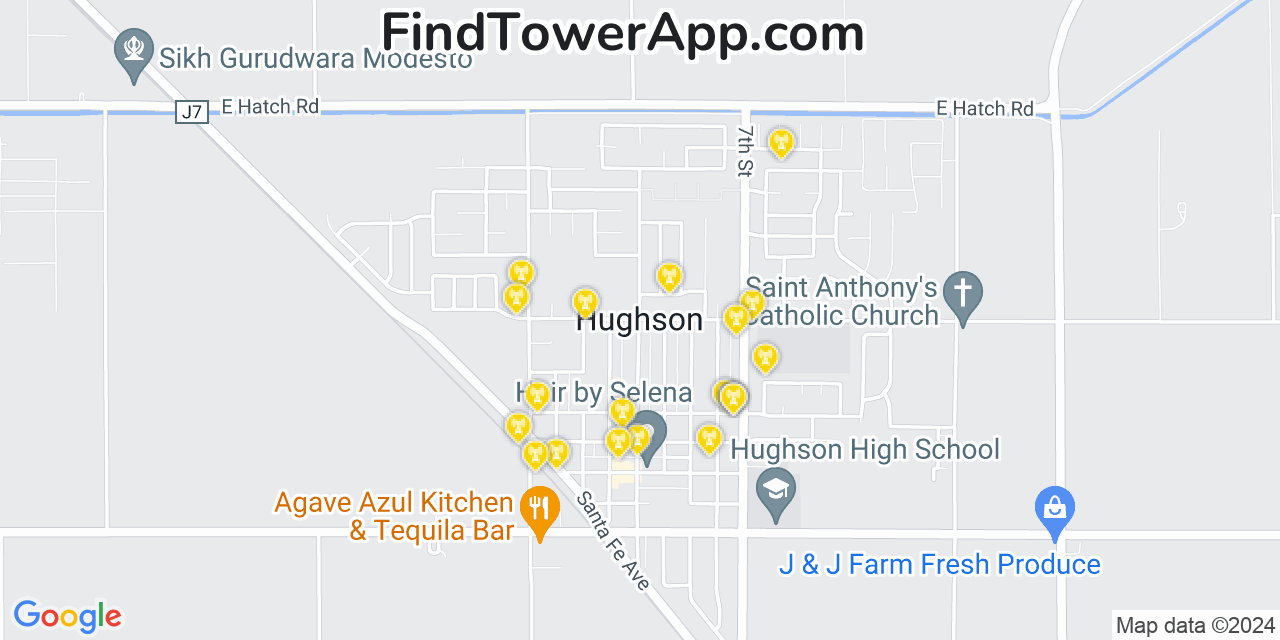 T-Mobile 4G/5G cell tower coverage map Hughson, California