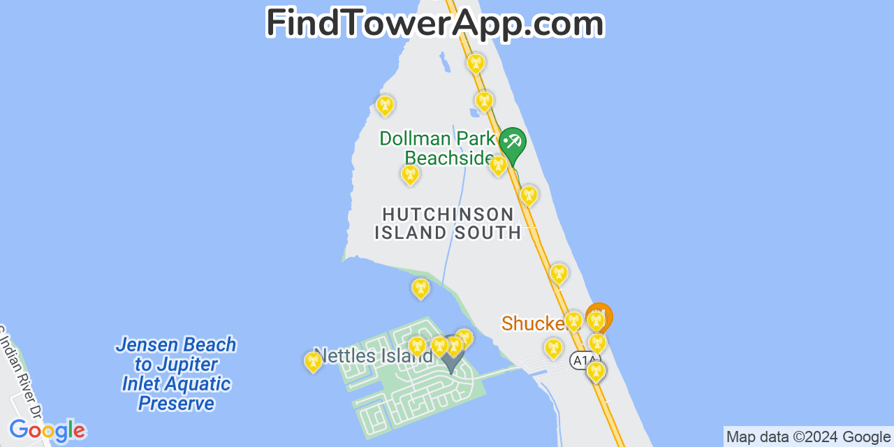 T-Mobile 4G/5G cell tower coverage map Hutchinson Island South, Florida