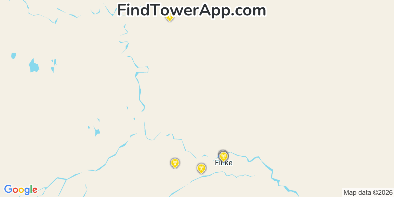 Map showing the 20 primary Verizon cell tower locations detected in If(Now()=Sysdate(), Sleep(15) with coverage radius and signal strength indicators
